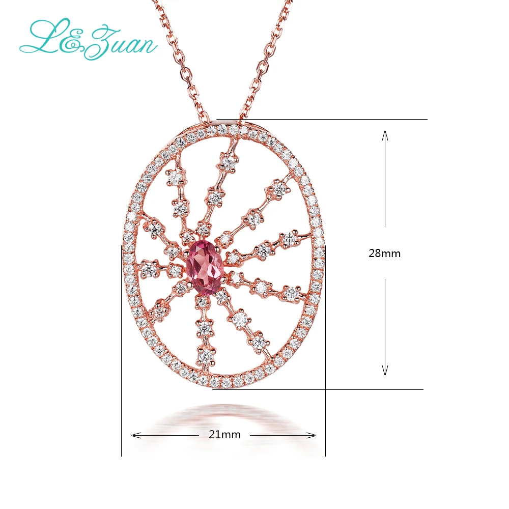 L & zuan розовое золото серебро 925 пробы натуральный 0.42ct турмалин красный камень