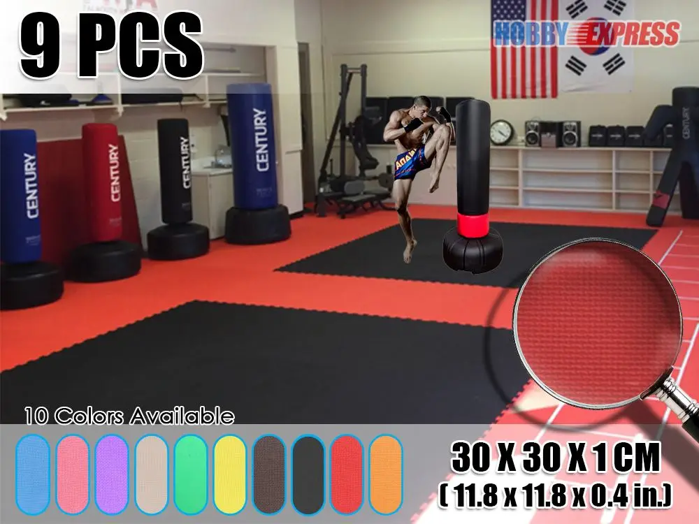 Новый 9 шт. Муай тай Тренажерный Зал Упражнение Yoga Бокс Централизации Пены Маты