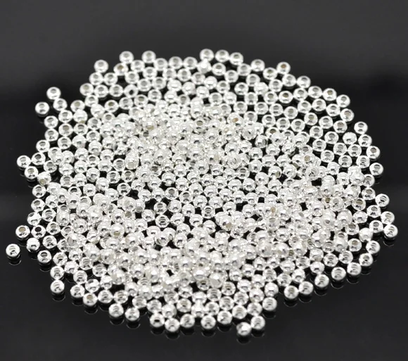 MJartoria 1000 шт. Серебристые гладкие круглые отдельные бусины 3 мм DIY для