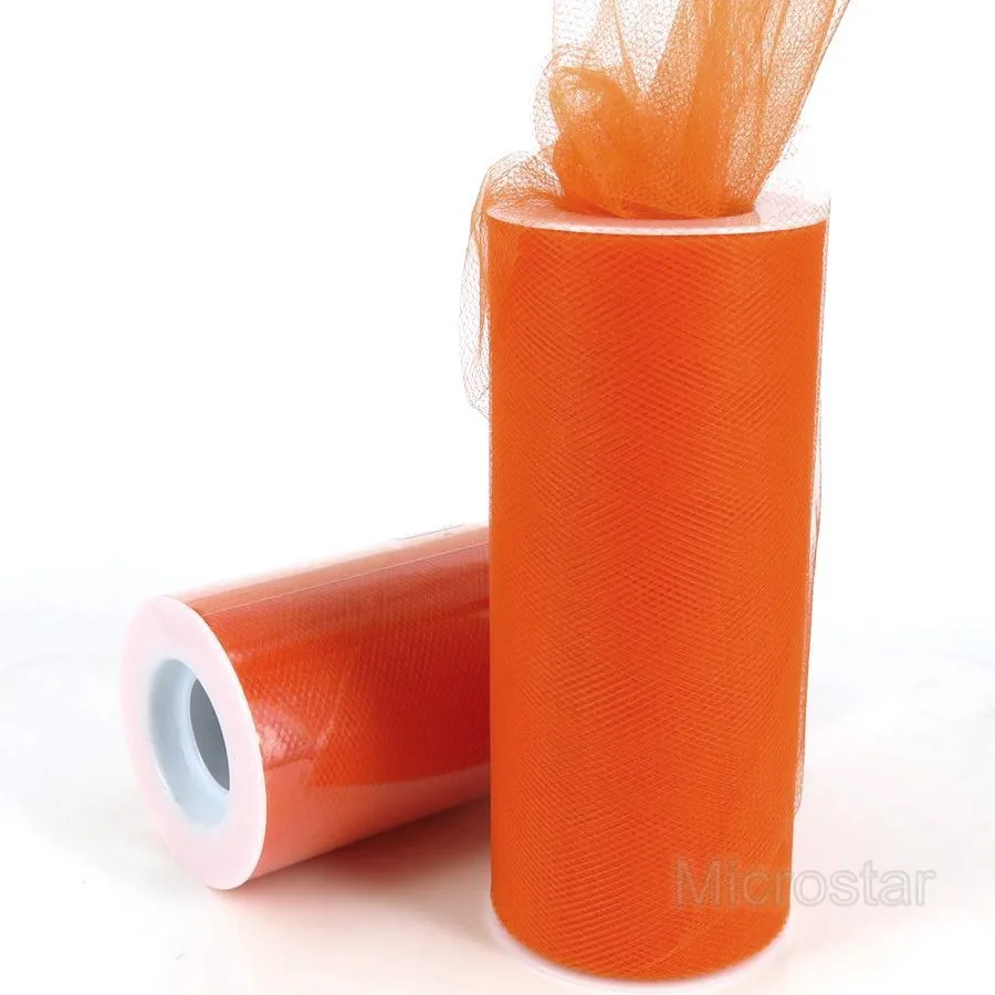 Orange FENGRISE Тюль в рулоне 15 см 25 ярдов Свадебная вечеринка украшение DIY ткань для юбки-пачки декоративные поделки Рождество Дети королева юбки - Цвет: Orange