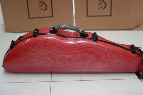 

New red violin 4/4 fiddle Bam full size composite carbon fiber case bag with bow holders & straps