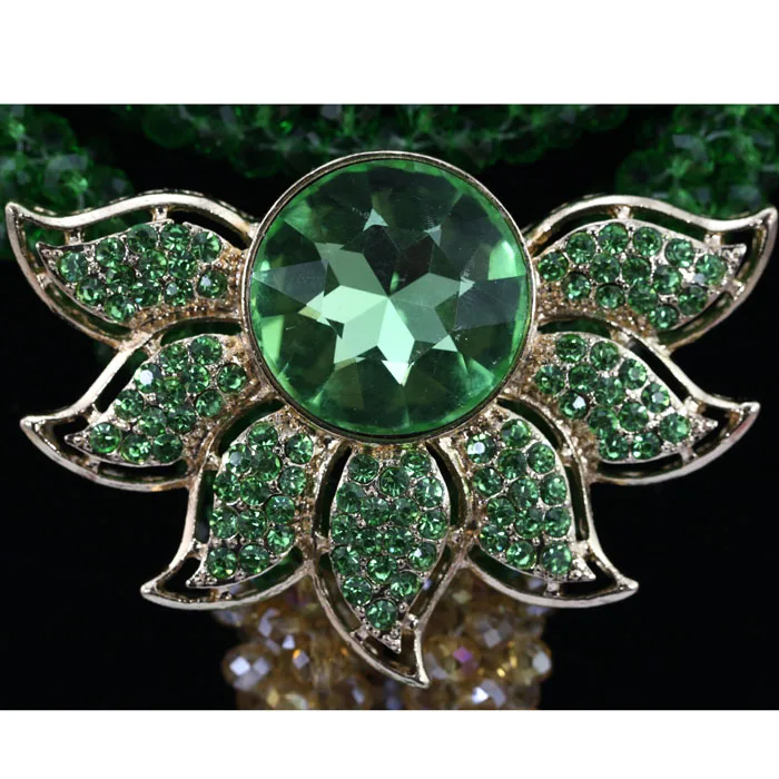 Замечательный зеленый африканский бисер массивный кулон ожерелье набор брошь со