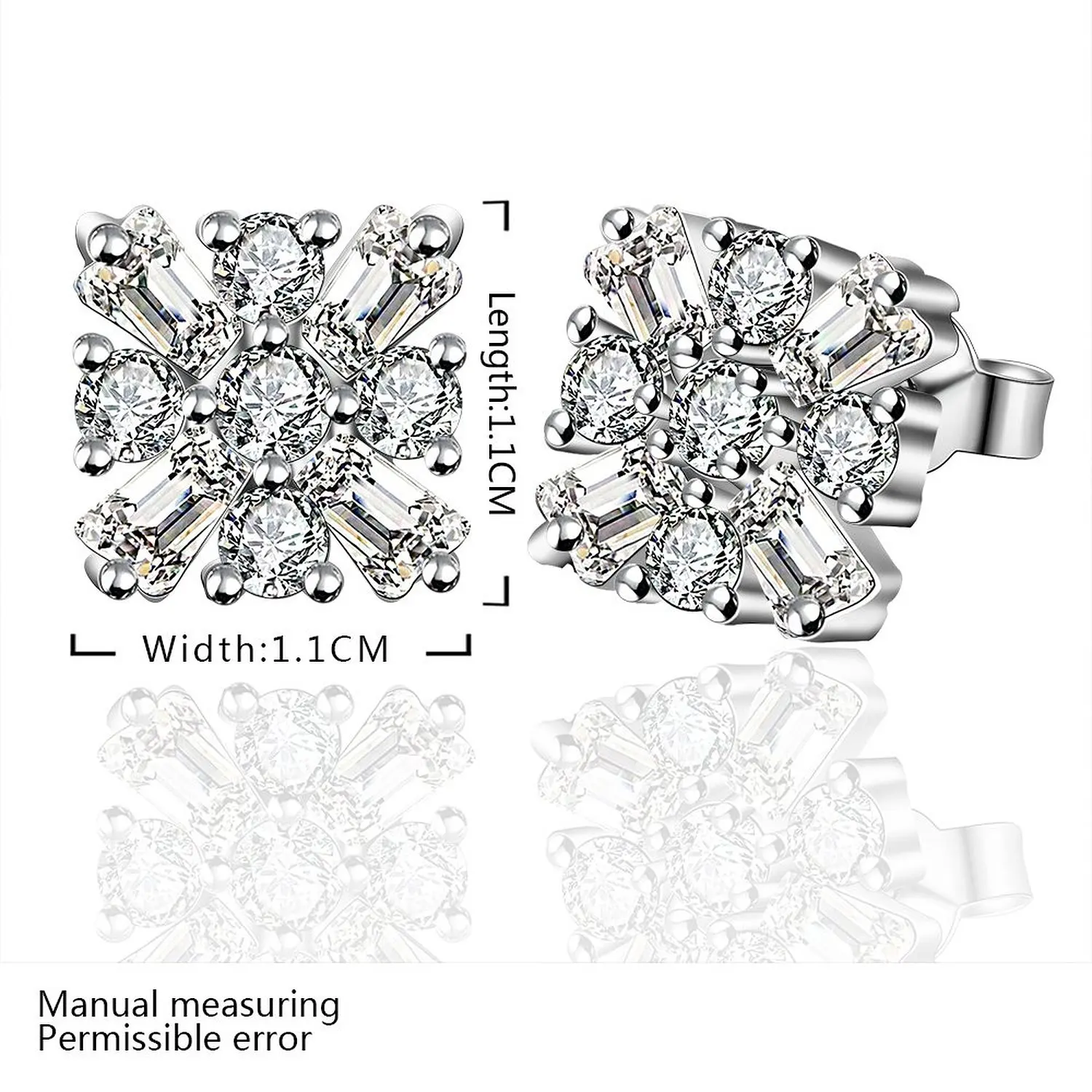 Женские серьги гвоздики из серебра 925 пробы с фианитом|snowflake earrings|fashion stud earringsstud