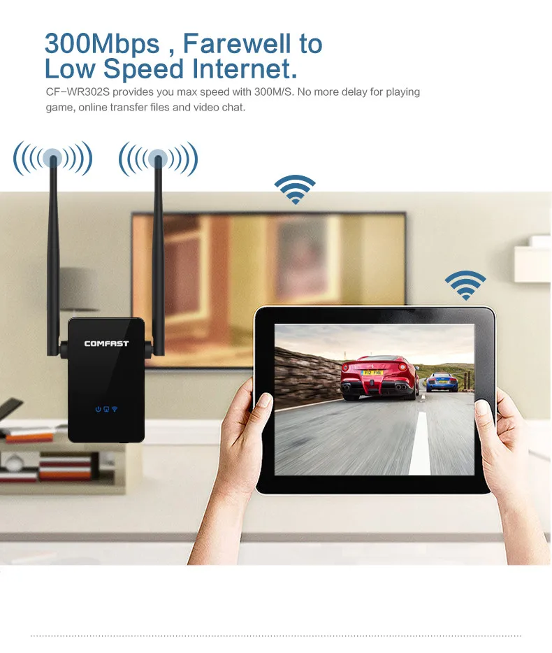COMFAST двухдиапазонный 300-750 Мбит/с Wi-Fi ретранслятор Беспроводной расширитель диапазона Wi-Fi усилитель сигнала расширитель Беспроводной маршрутизатор Wi-Fi