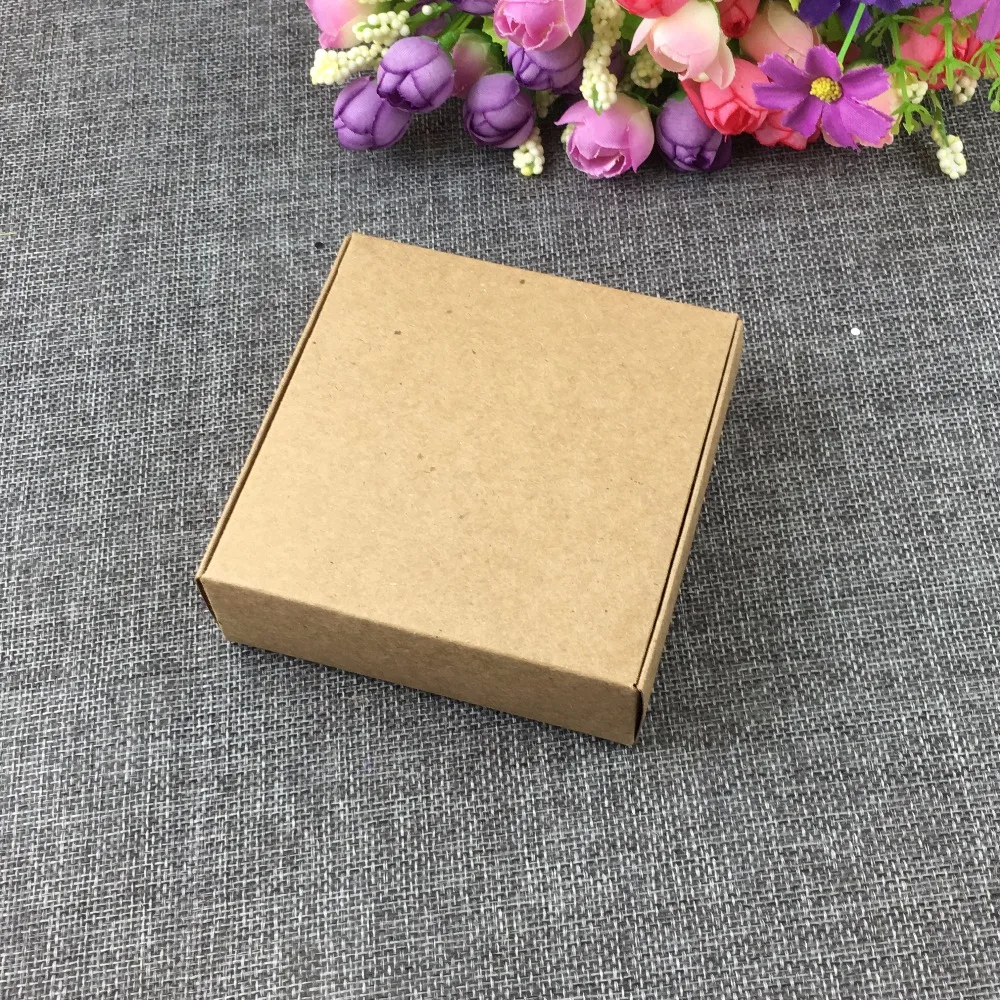 Подарочная крафт-коробка для драгоценностей, 100 шт./лот, 7,5*7,5*3 см от AliExpress RU&CIS NEW