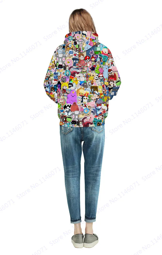 Время приключений Скейтбординг толстовка женская Мультфильм пуловер зима oversize