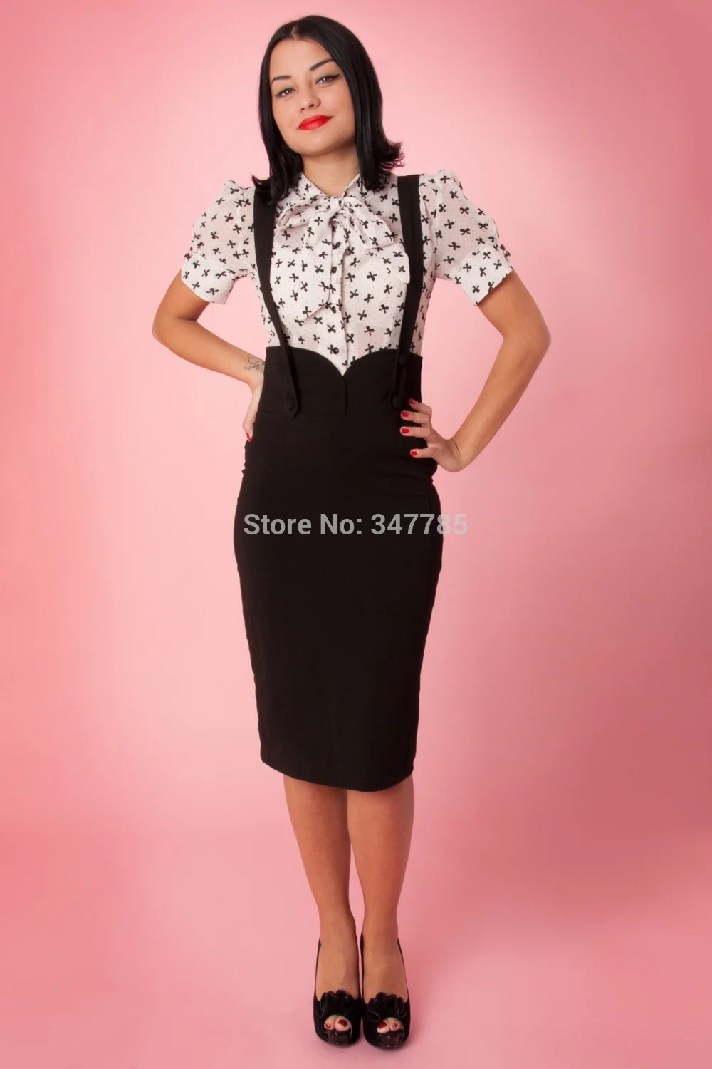 Женская винтажная юбка карандаш на подтяжках agarva 35 с кнопками подтяжках|pencil skirt