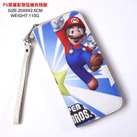 anime games super mario long coin purse pu leather card holder wallet men women money bag for gift