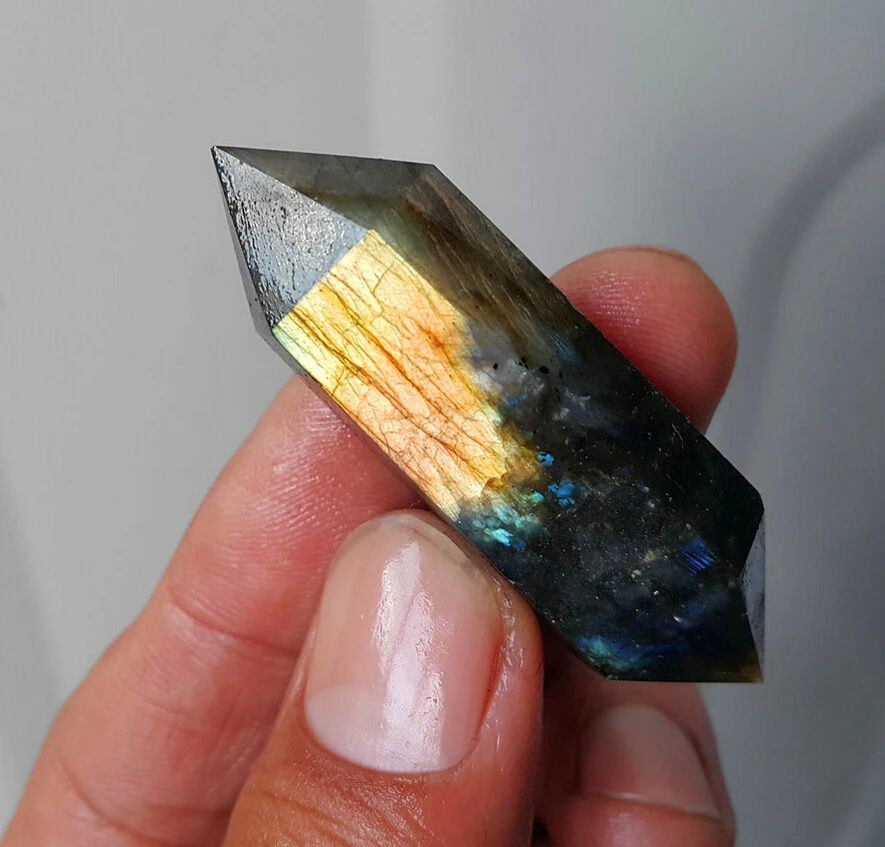 Горячая Распродажа 22 g Природный лабрадорит кварц CRYSTAL DT WAND POINT HEALING|crystal bohemian|crystal