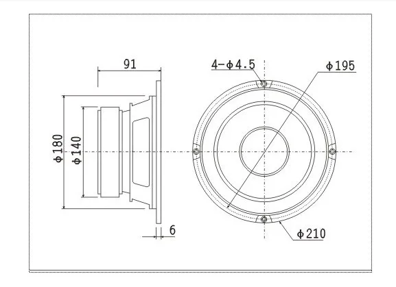 1 шт. Hi-Fi серия низкочастотный громкоговоритель динамик MO-8064 180 Вт 8 Ом 8 дюймовый басовый динамик для HIFI усилителя