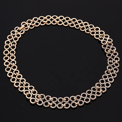 Панк Женщины Полые Круг Горный Хрусталь Браслет Серьги Кольцо Ожерелье