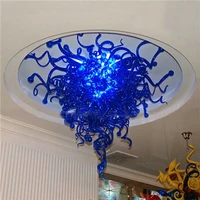 style well designed energy saving led crystal blown glass pretty blue ceiling chandelier