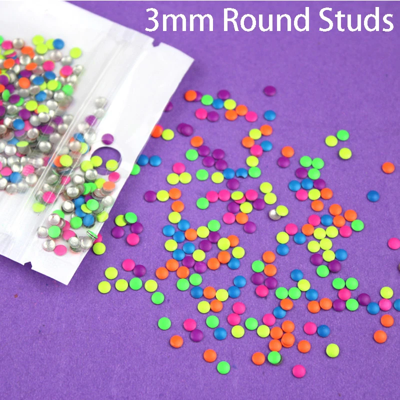 BlueZoo 1000 шт 3D наклейки красочный Неон круглые Квадратные Заклепки в виде звезд