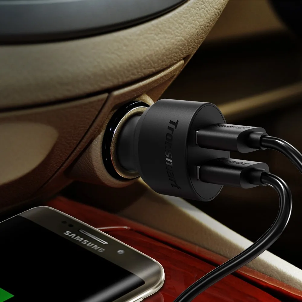 Tronsmart 4.8A 2 разъём(ов) автомобильное зарядное устройство с быстрой зарядки 2.0
