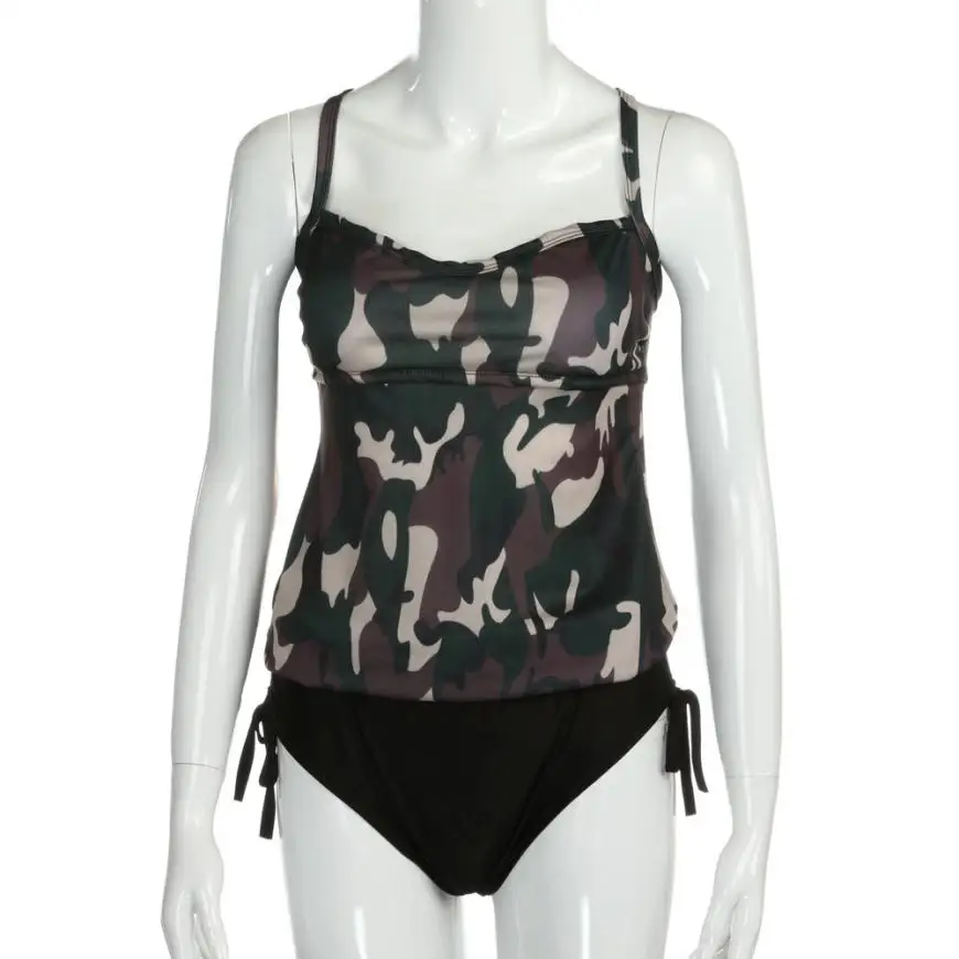 Бикини купальник купальный костюм для женщин камуфляжный пляжный бикини