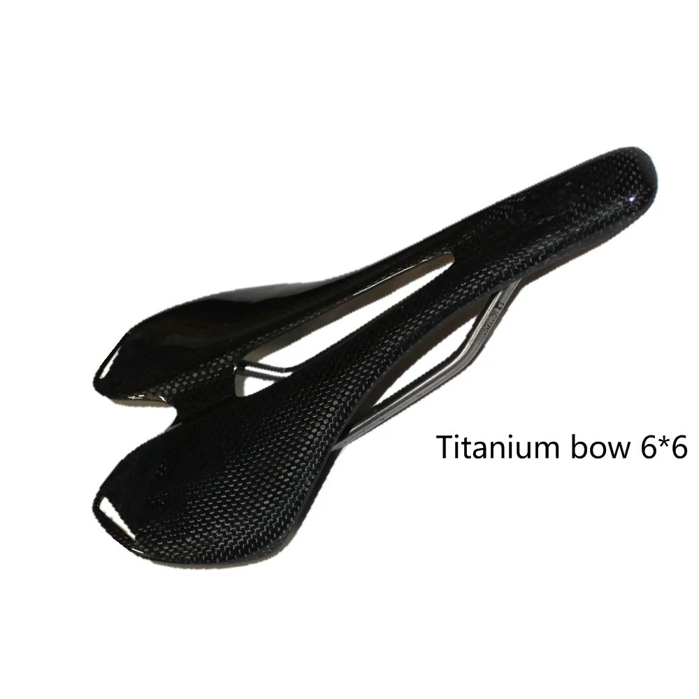 Карбоновое седло для велосипеда без логотипа 3K углеродное + титановый бант 6*6 /152