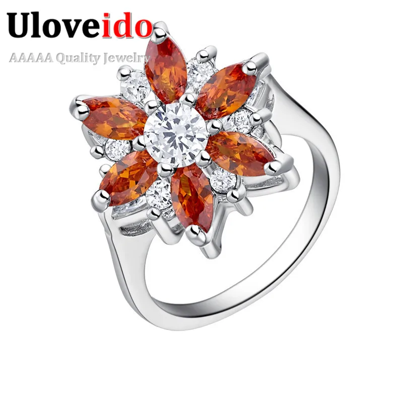 Скидка 49% 2016 Кристальные кольца серебряного цвета с цветами для женщин ювелирное