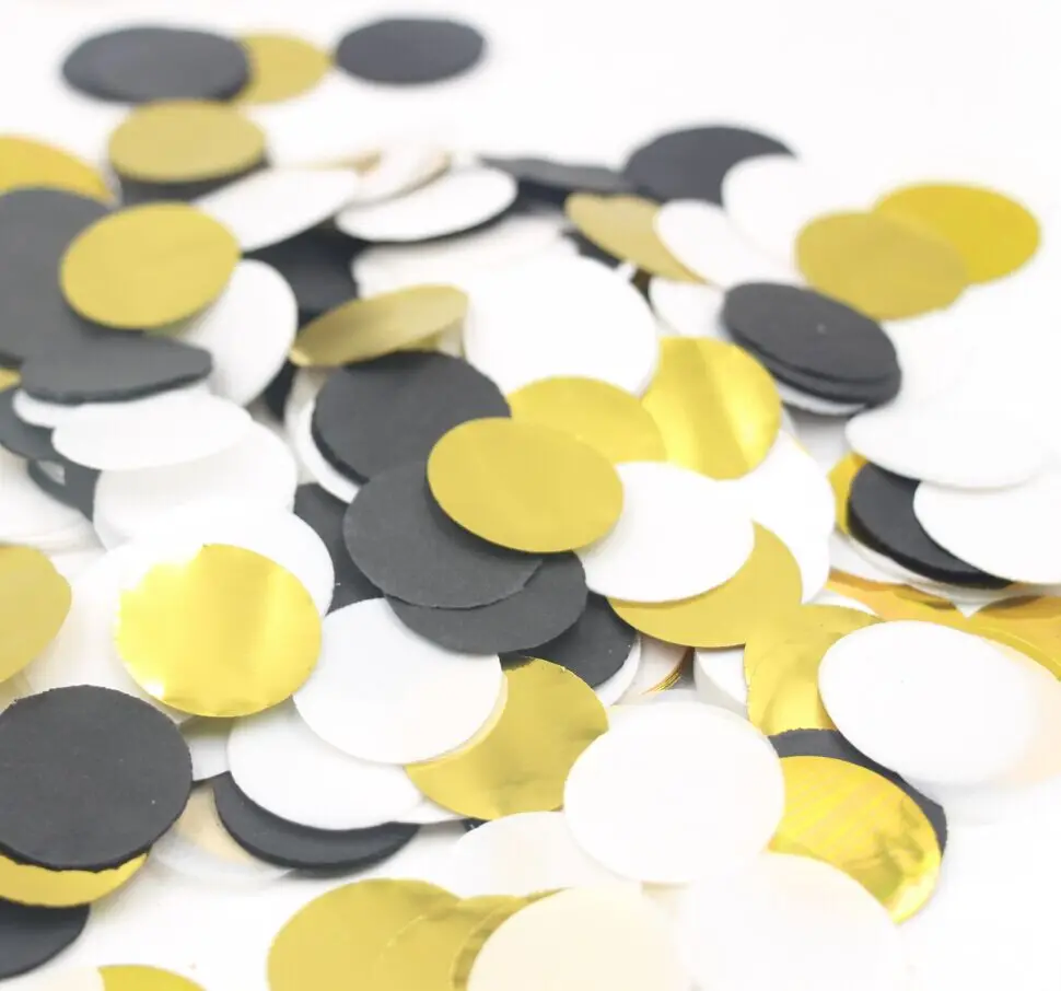 (2000 шт./упак.) белые черные и золотые Конфетти Для украшения дня рождения