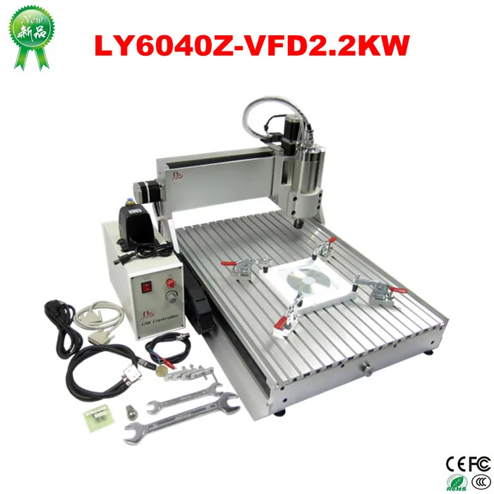 LY 6040Z-VFD 2 кВт 3 осевой фрезерный станок ЧПУ токарный по дереву 2200 Вт VFD шпиндель