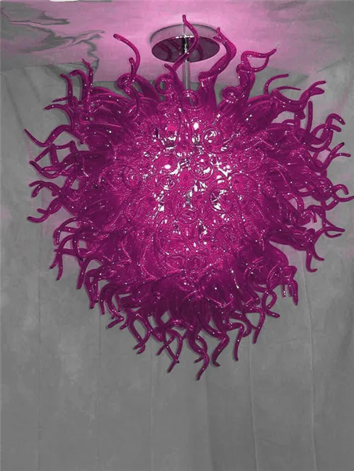 

Tiffany Style Modern LED Crystal Purple Hand Blown Glass Chandelier