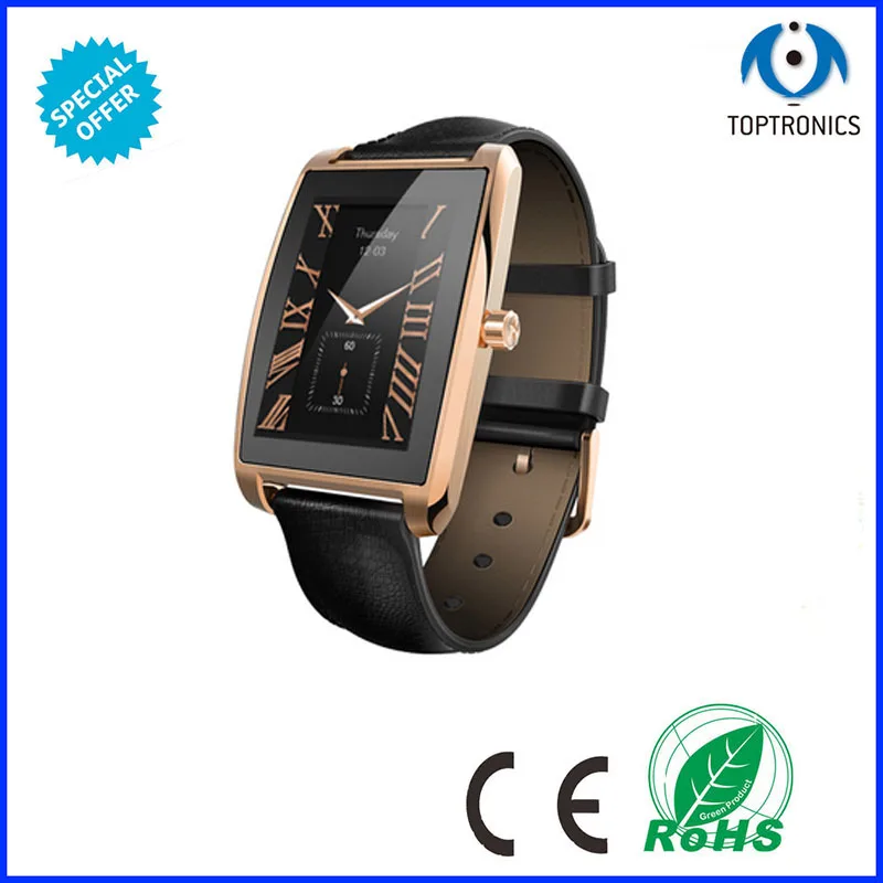 Золотой Изогнутая поверхность Сенсорный экран Водонепроницаемый smart watch Bluetooth4.0 для iOS умные часы с Bluetooth на андроиде с доступной ценой - Цвет: Золотой