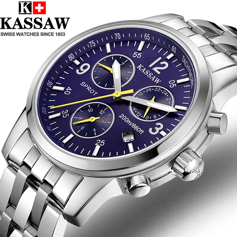 Kassaw top brand скелет механические мужские часы 2016 роскошные армия моды случайные