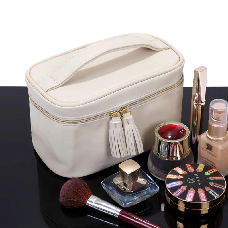 Кожа PU Make up Box Организатор Сумка Женщины Путешествия Многофункциональный