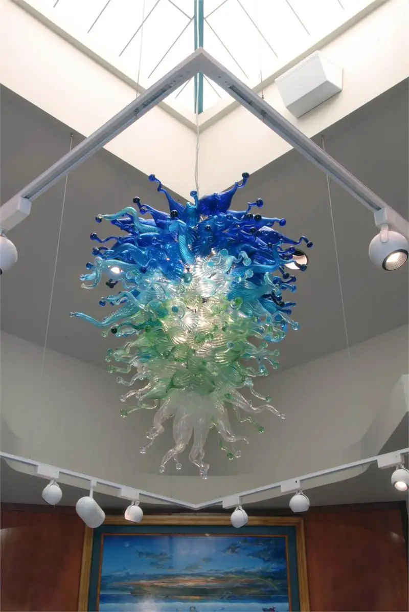 

Free Shipping European Style Indoor Home Hotel Lobby Hall Colorful Hand Blown Murano Glass Chandelier Crystals