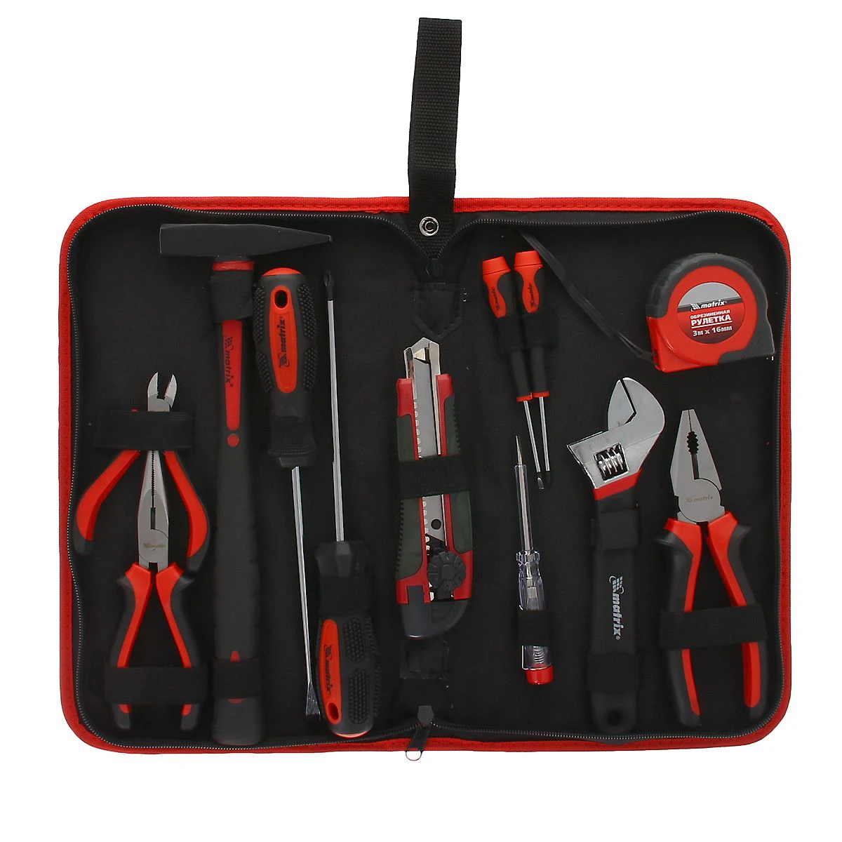 Набор инструментов MATRIX 13562 (12 предметов из высококачественной стали футляр на