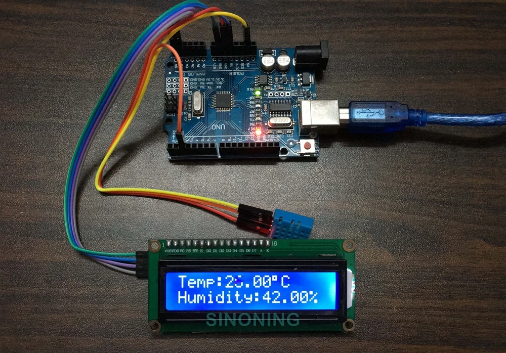 Гигрометр Arduino + LCD1602/I2C + DHT11, комплект для сборки умного дома от AliExpress WW