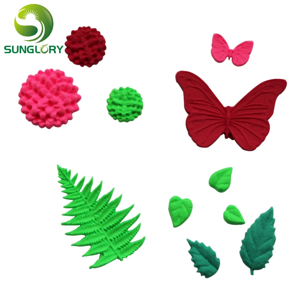 4 шт./компл. силиконовая форма для торта в форме листа бабочки гортензии помадки
