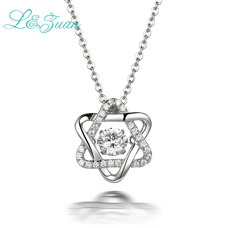 Я и Цзуань натуральный циркон Серебряные ожерелья Мода шесть ость звезда Смарт