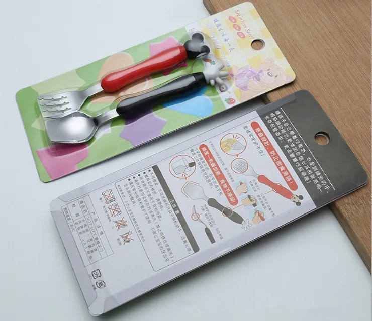 Милый дизайн Нержавеющая сталь Vaisselle набор для детей Портативный лагерь ложка и