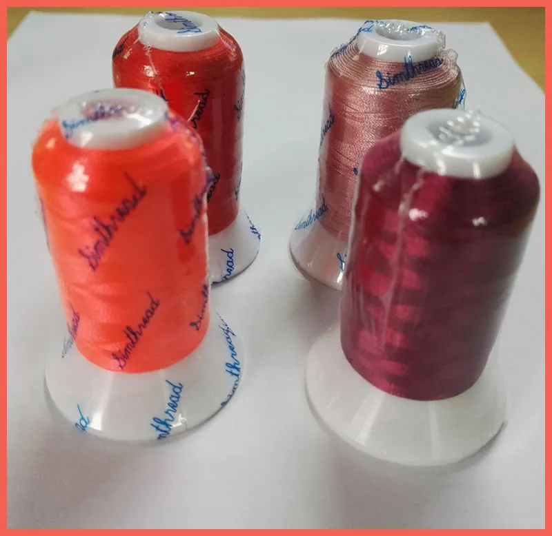 4 Конусов Ярко-Красного Цвета 100% Полиэстер 500 М Вышивка Резьба 120D/2 для Дома