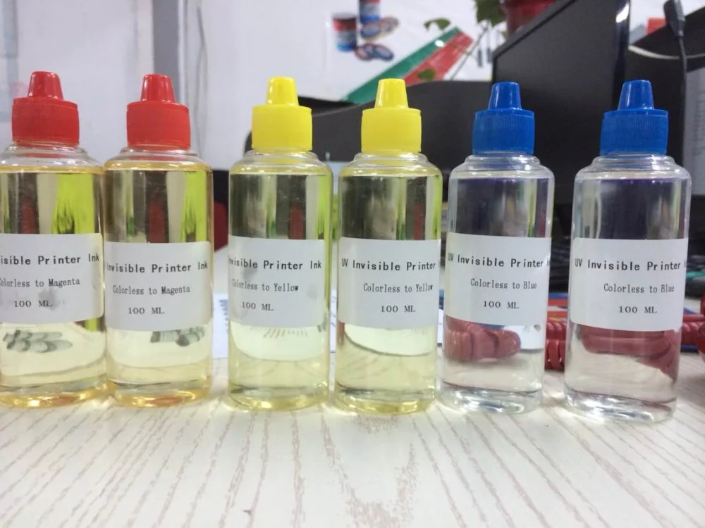 Уф невидимые печатные чернила для струйной печати цифрового принтера красный 100