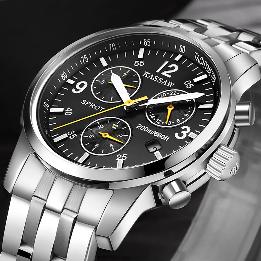 Kassaw top brand скелет механические мужские часы 2016 роскошные армия моды случайные