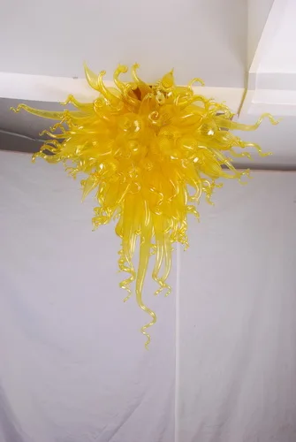 

Graceful Modern Luxurious Yellow Flower Chandelier Hand Blown Murano Glass for Villa