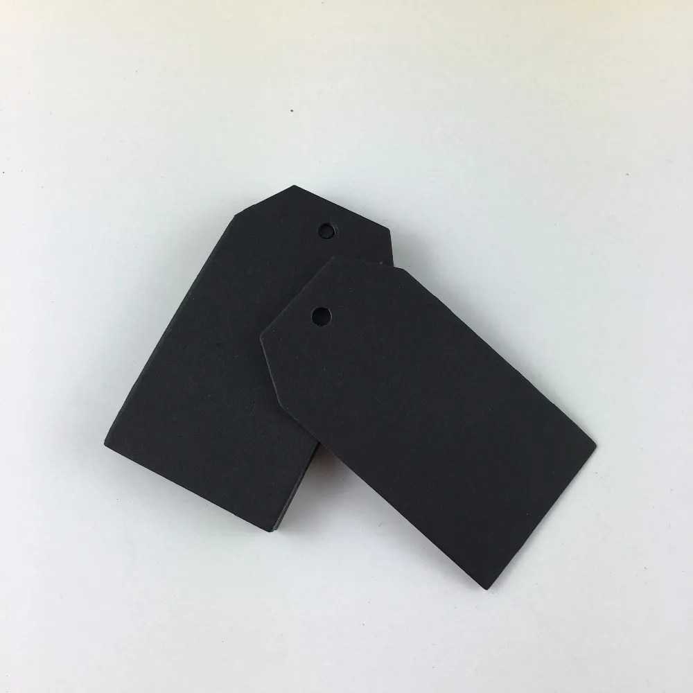 Оптовая продажа 400 шт./лот 7*4 см черный угол повесить Пустые бирки крафт карта