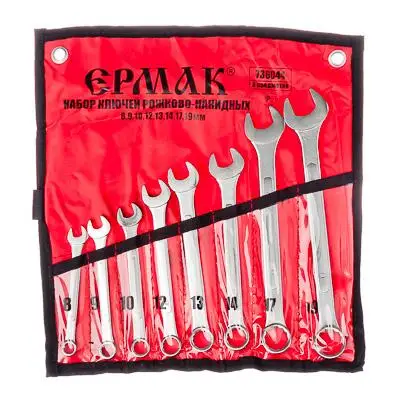 НАБОР КЛЮЧЕЙ РОЖКОВО-НАКИДНЫХ &quotЕРМАК&quot 6 предметов 8-17 мм | Инструменты