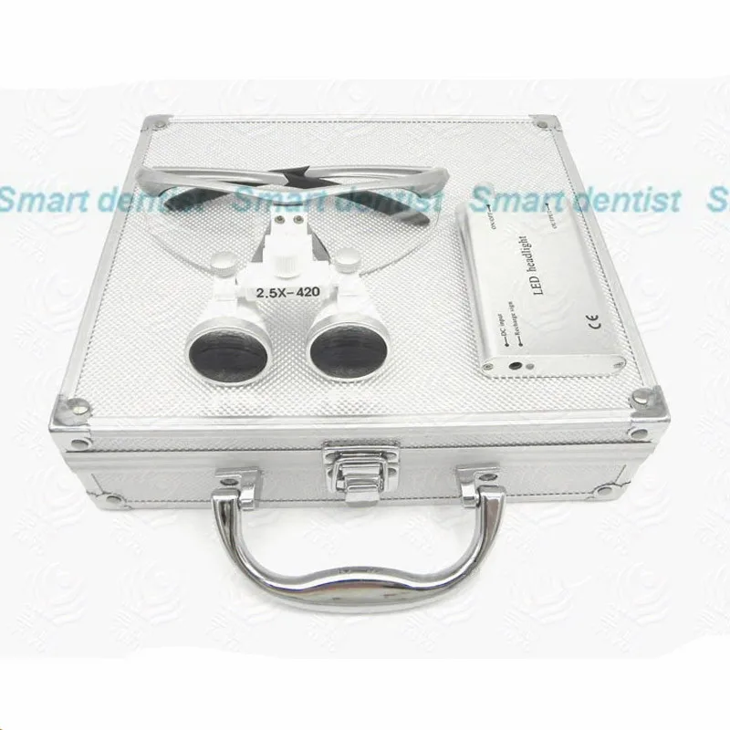 fast shipment metal case packing 2.5X magnification enlarger lens surgical loupe dentist magnify glasses dentistry tool