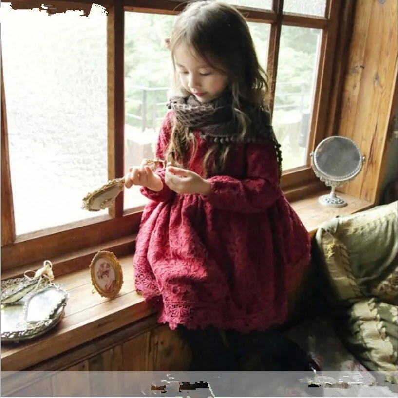 2018 зима новый девочек модное платье добавить плюшевые плотное пальто красное