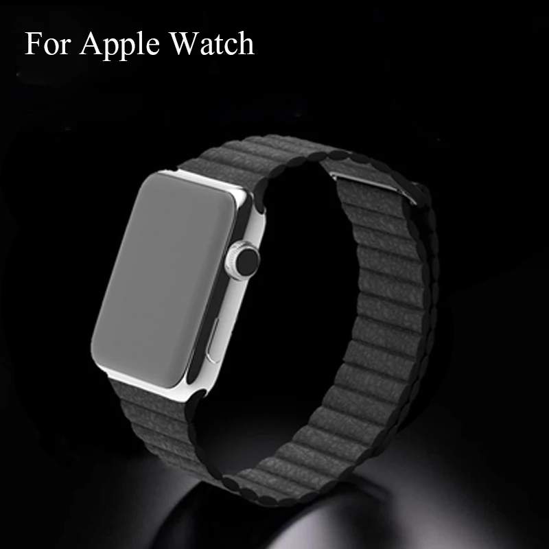 2017 Новые 100% Натуральная Кожа Magneic Пряжка Петля ремешок для apple watch Watch 38 мм 42 мм|strap