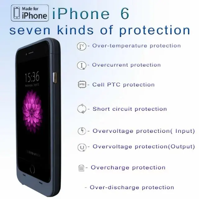 Тонкий задней клип 3200 мАч ааа назад аккумулятор чехол зарядное устройство для