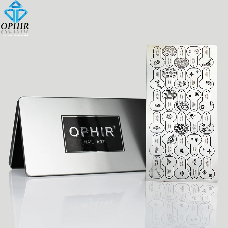 Металлический трафарет для ногтей OPHIR Airbrush 30x шаблоны розовых цветов инструменты