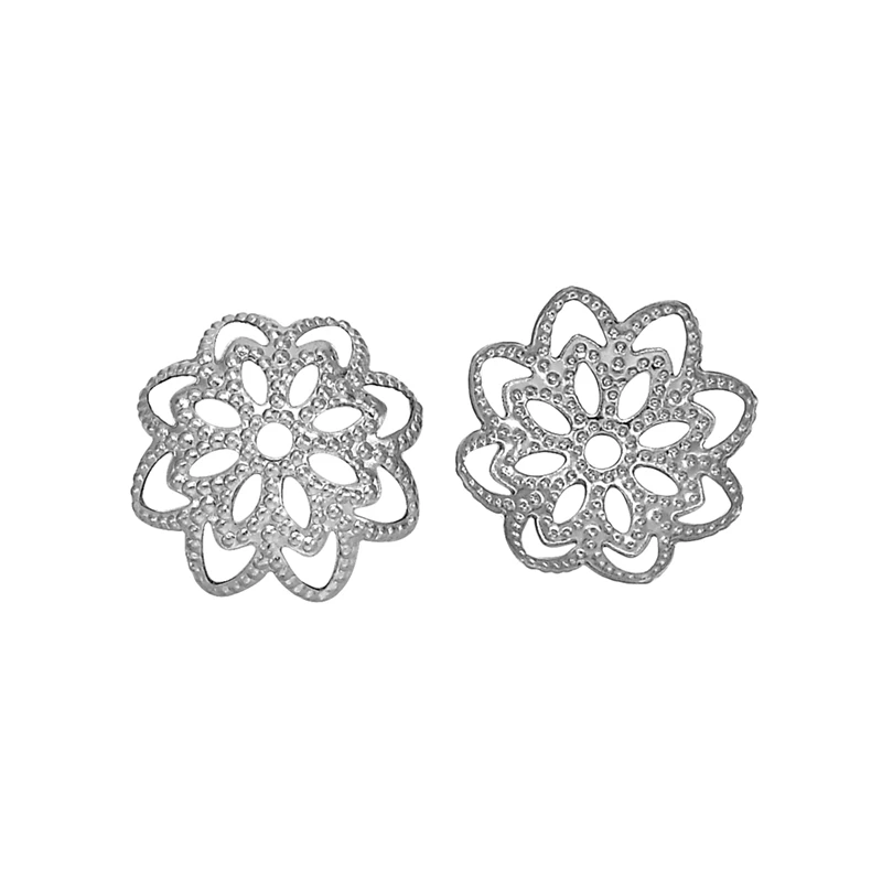 50 шт. бусины из нержавеющей стали с цветами для ювелирных изделий и компонентов