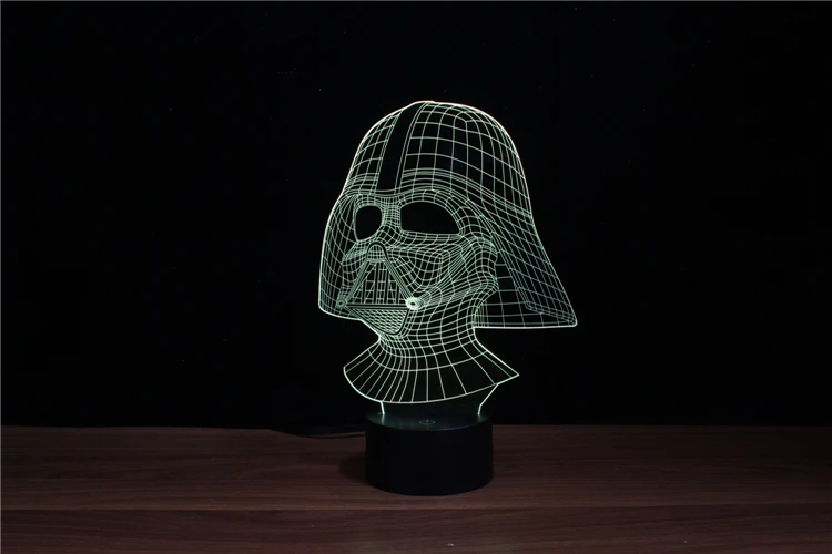 Free Shipping Famous Fantasy Movie Role Souvenir 3D Led Nite Lite Darth Vader Shape with FCC/RoHS Certificate YJM-3066 | Лампы и