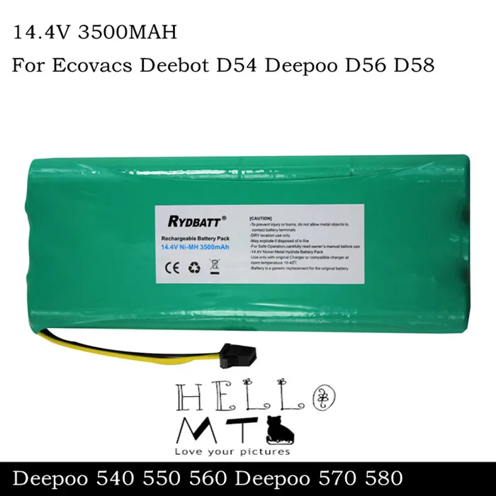 Батарея для очистки 3500 мАч 14 4 В Для Ecovacs Deebot D54 Deepoo D56 D58 540 550 560 570 580 Бесплатная
