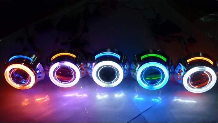 Xplus 3,0 дюйма 55 W Двойной глаза ангела CCFL авто фара HID Биксеноновая объектив проектора с лампой дьявол глаз H1 H4 H7 белого и синего цвета красный