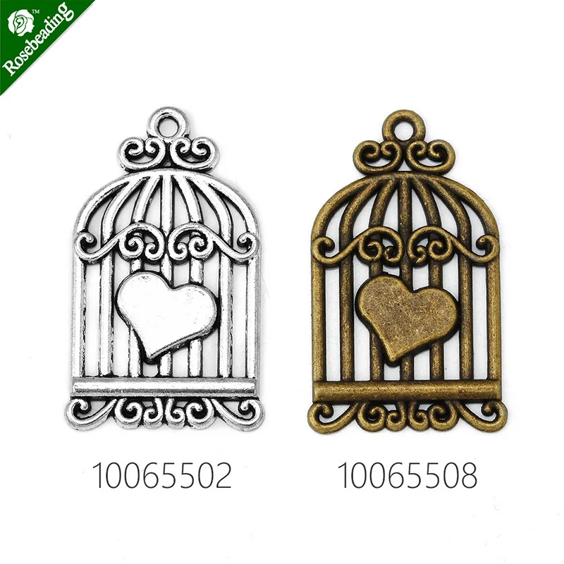 10 антикварных подвесок в клетку свободный кулон виде птицы для ожерелья подвески