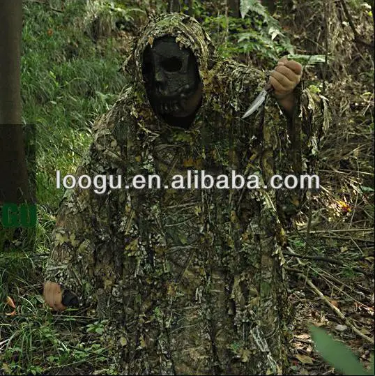 Открытый камуфляж Ghillie костюм 3D листовая камуфляжная одежда джунгли лесной Охота